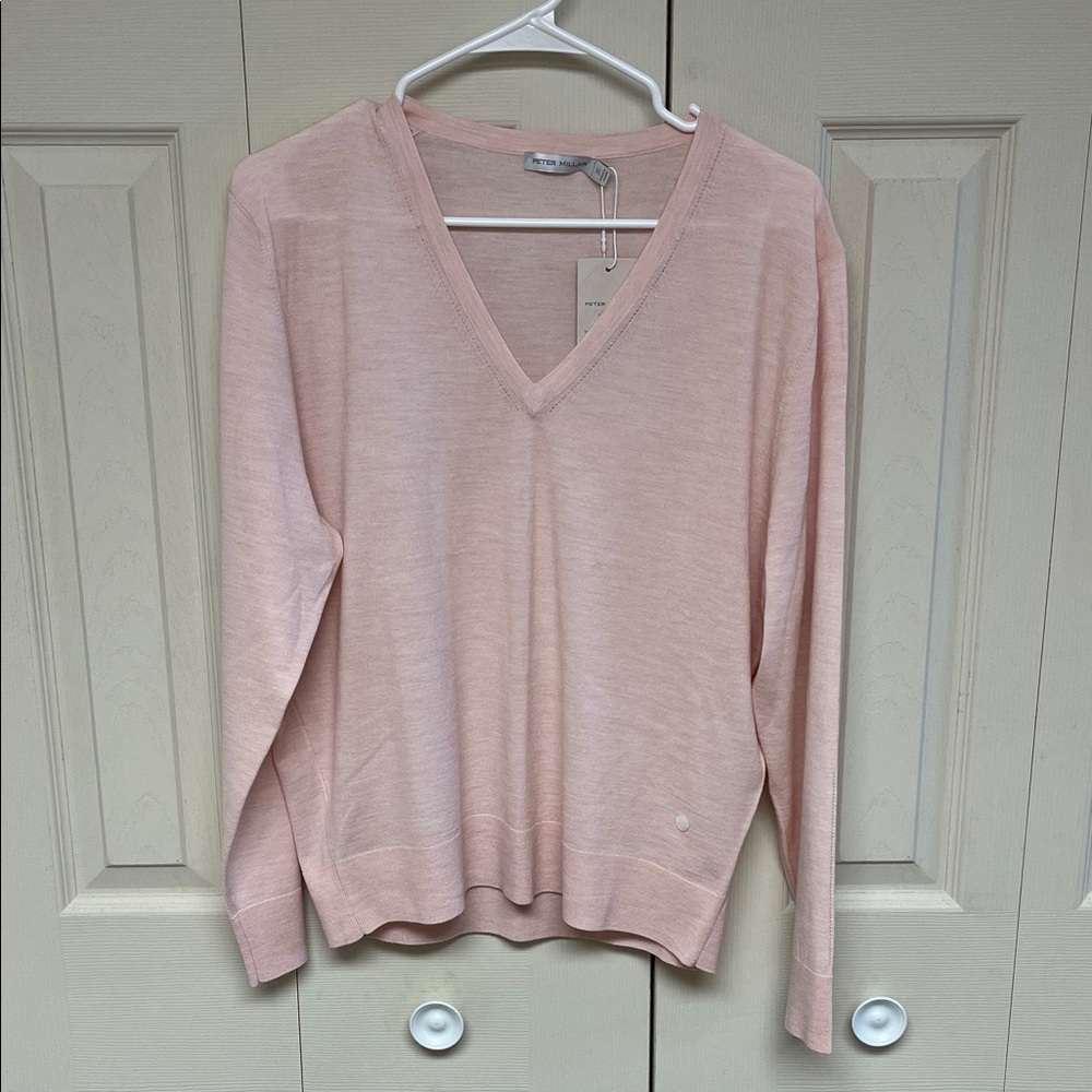 Peter Millar Pink V-Neck Sweater